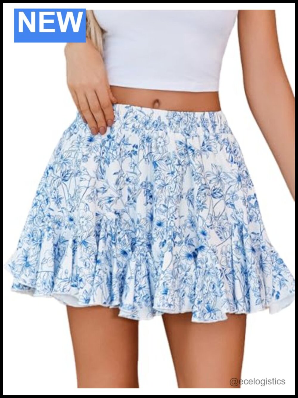 Pleated Mini Tennis Skirt Ruffle Flowy A-Line High Rise